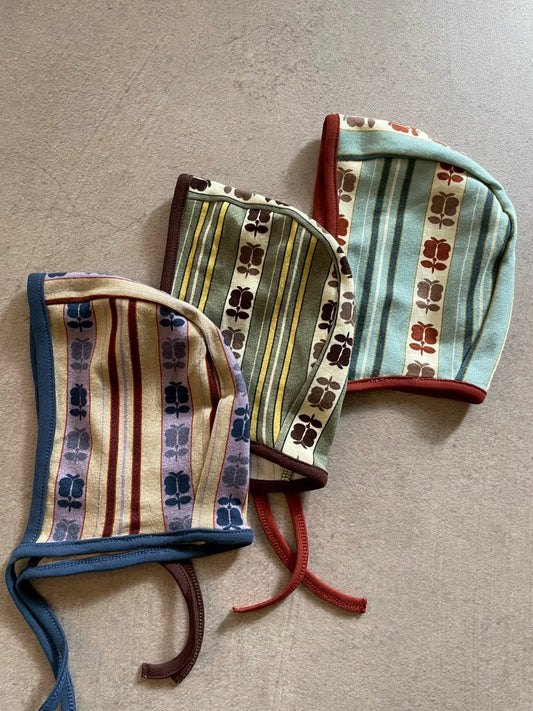 retro stripe bonnet / &pal